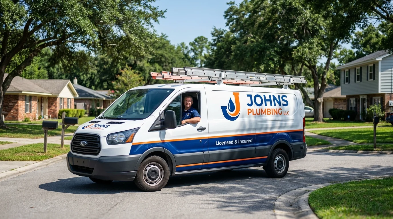 Johns Plumbing LLC service van in South Pittsburg, TN