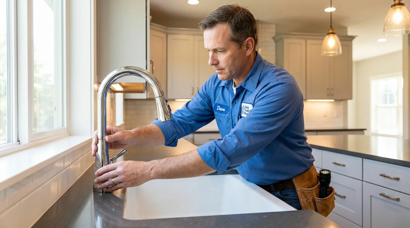 Kitchen faucet installation by Johns Plumbing LLC in South Pittsburg