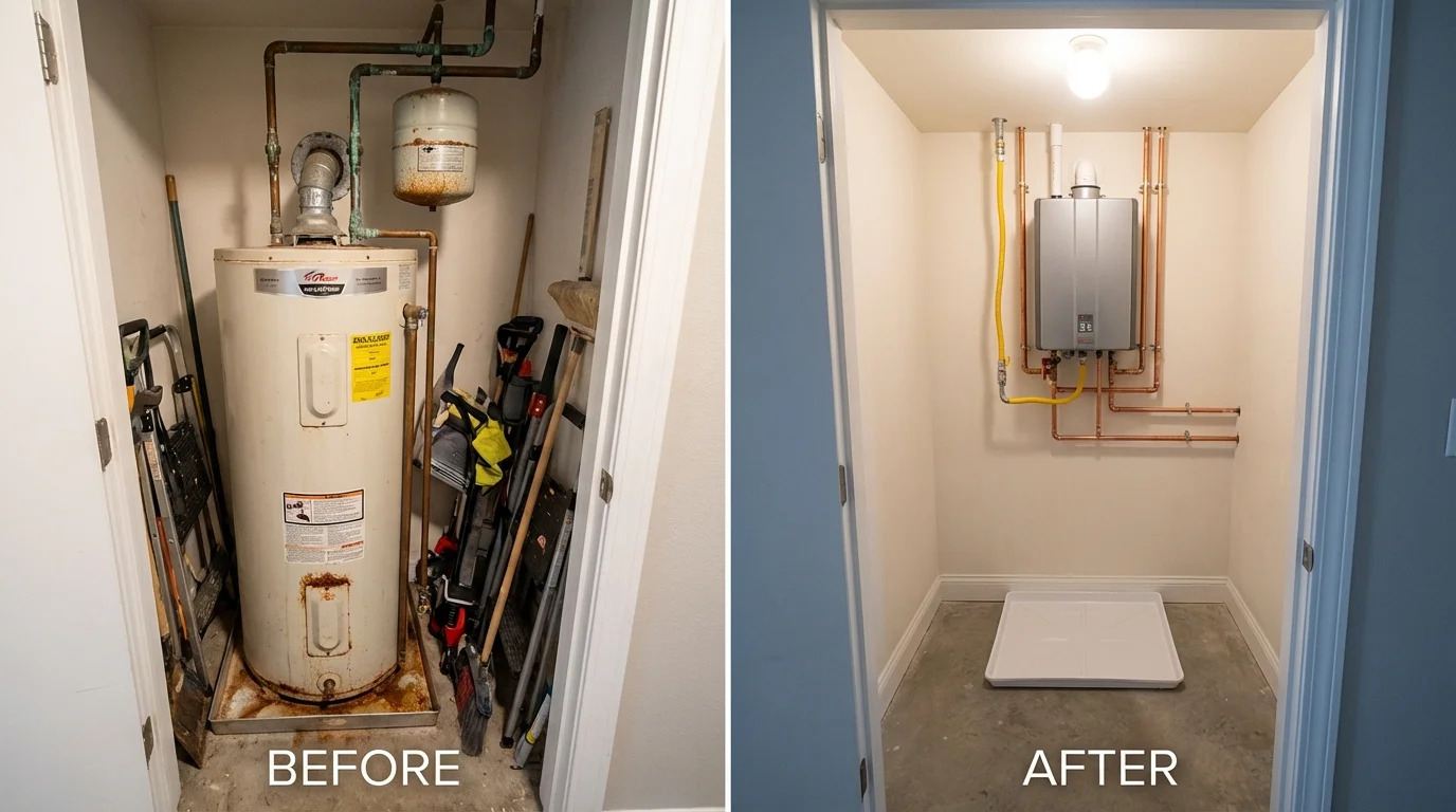 Tank water heater versus wall-mounted tankless unit comparison for South Pittsburg, TN homeowners